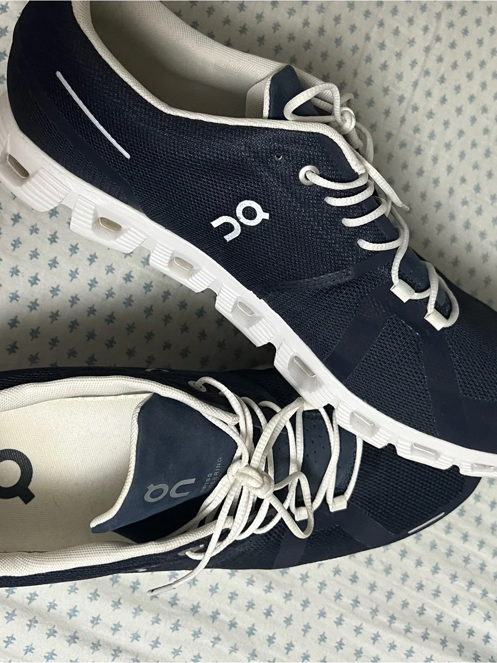 On Running Men's Cloud Shoes in Navy and White